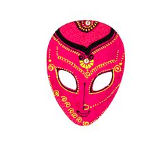 Handcrafted Folk Mask Wooden Fridge Magnet Kitchen Decor
